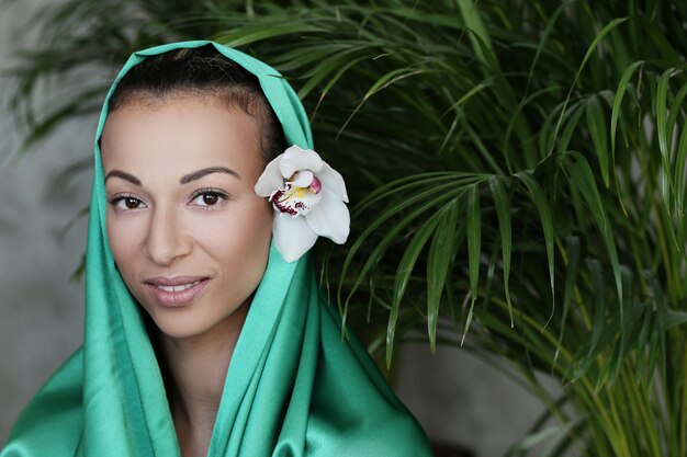 Beautiful woman with traditional indian costume