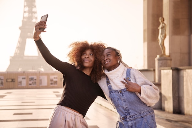 Beautiful women friends spending time together