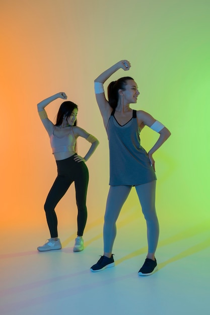 Beautiful women having fun at zumba