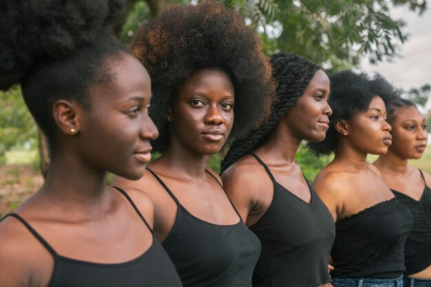 beautiful women outside medium shot