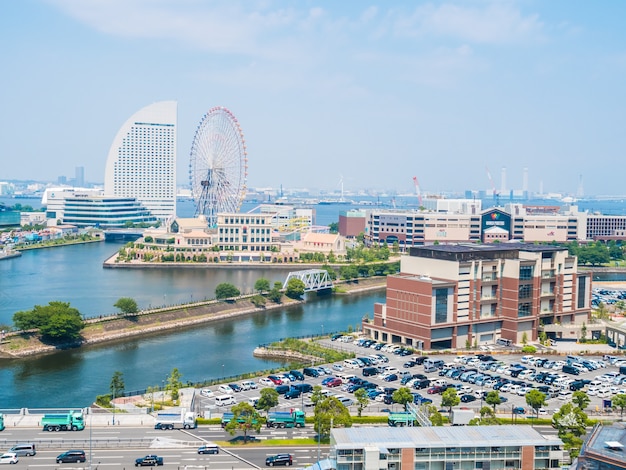 Beautiful Yokohama skyline city in japan