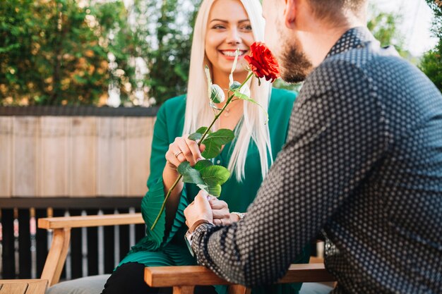 Beautiful young couple dating together