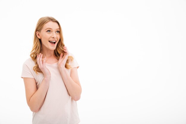 Beautiful young surprised lady