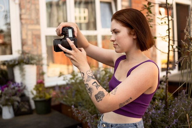 Beautiful young tattooed person