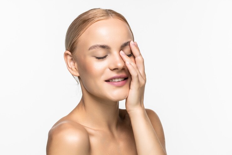 Free Photo beautiful young woman female skin care healthy hair and skin