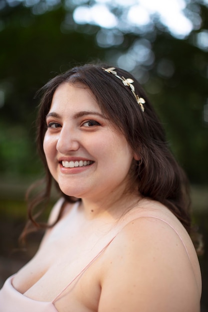 Beautiful young woman at her graduation party