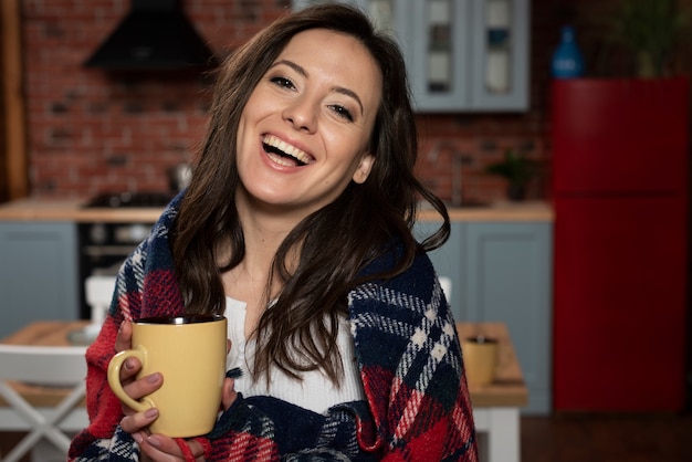 Beautiful young woman laughing