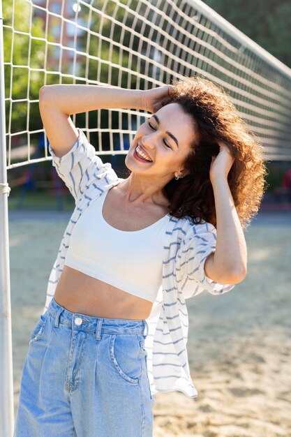 Beautiful young woman posing