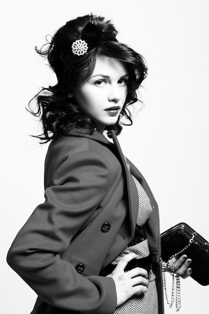 Stunning Portraits of a Beautiful Young Woman in Retro Coat – Free Stock Photos