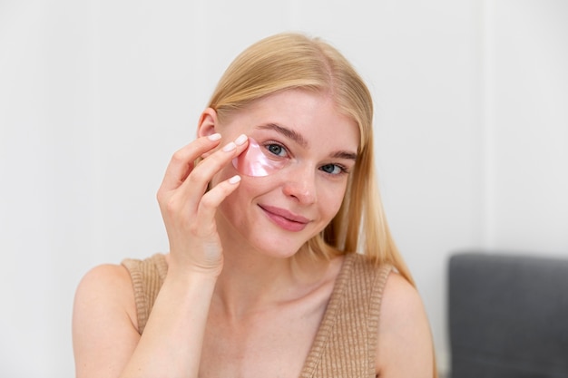 Beautiful young woman taking care of herself