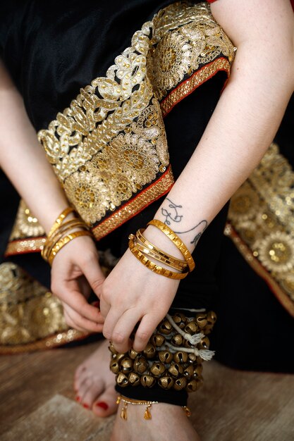 Beautiful young woman wearing sari