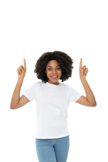 Beautiful and young woman wearing shirt mockup