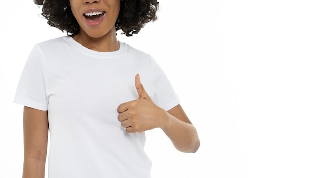 Beautiful and young woman wearing shirt mockup