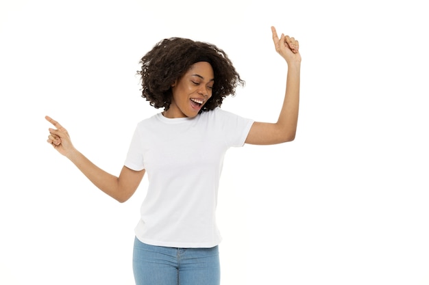 Beautiful and young woman wearing shirt mockup