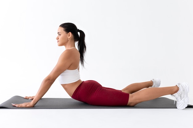 Beautiful young woman working out