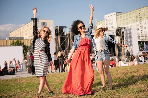 Beautiful young women having fun together