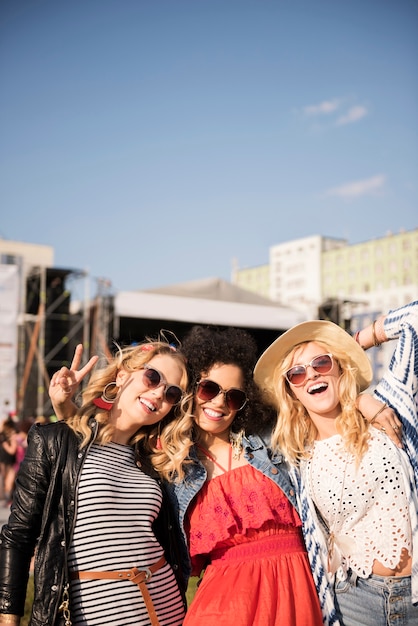 Beautiful young women having fun together