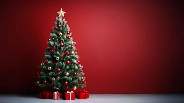 Free Photo beautifully decorated christmas tree for winter holidays