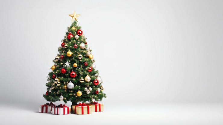 Free Photo beautifully decorated christmas tree for winter holidays