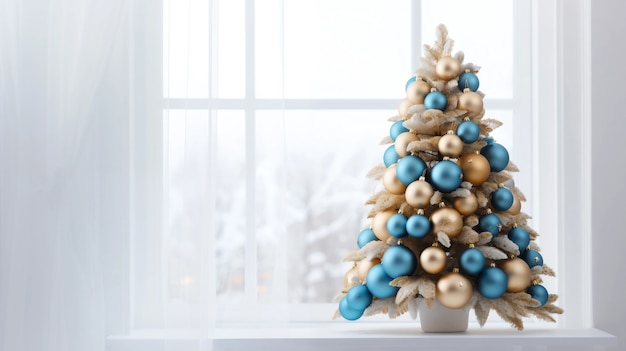 beautifully decorated miniature christmas tree