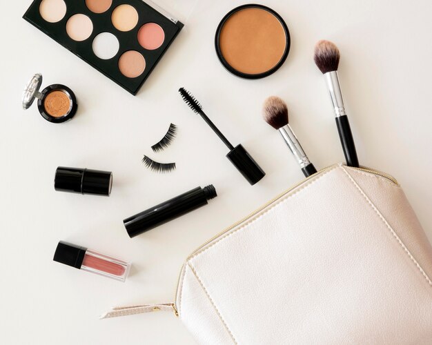 Beauty cosmetics pack in bag