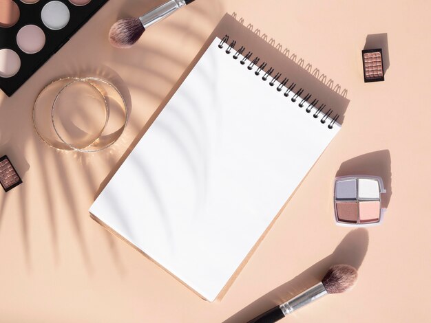 Beauty cosmetics pack and notebook