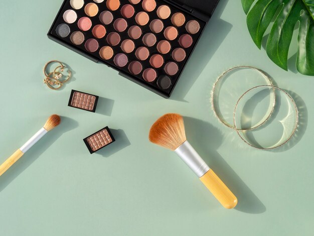 Beauty cosmetics products on desk