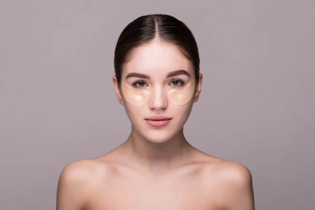 Beauty face of beautiful woman with clean fresh skin isolated