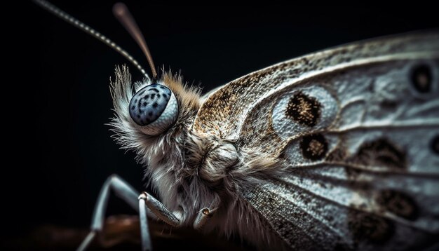 AI によって生成されたマクロでの自然の美しさの蝶の羽