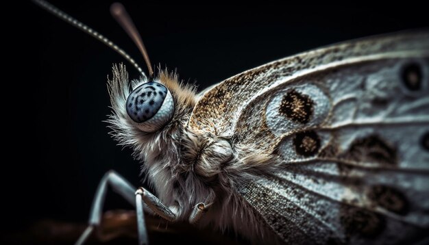 Beauty in nature butterfly wing in macro generated by AI