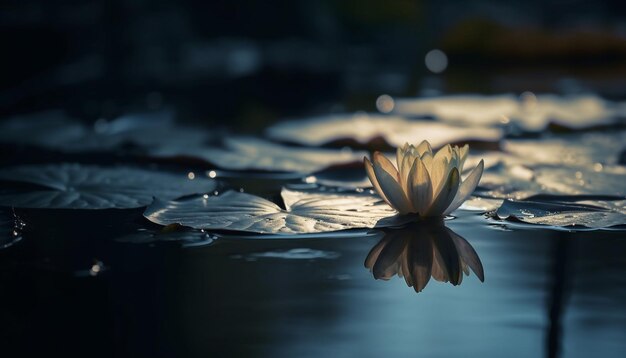 Beauty in nature lotus water lily blossom generative AI