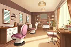 無料写真 beauty salon with cosmetology equipment in anime style