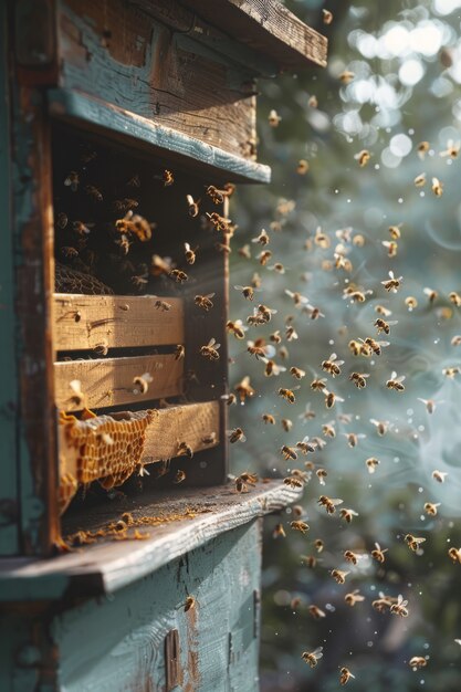 bee farm close up