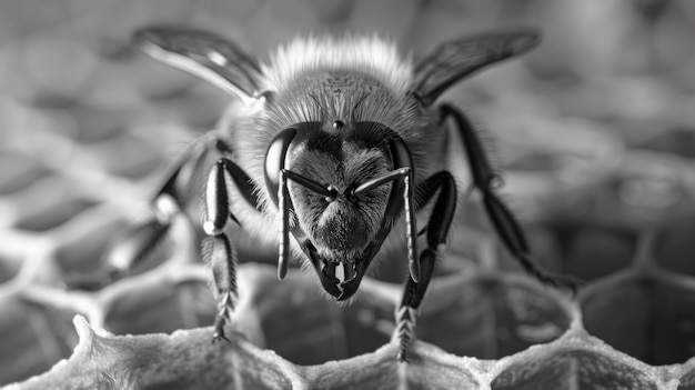 Free photo bee farm close up