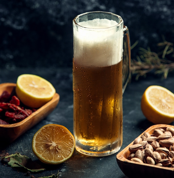 Beer mug on the table