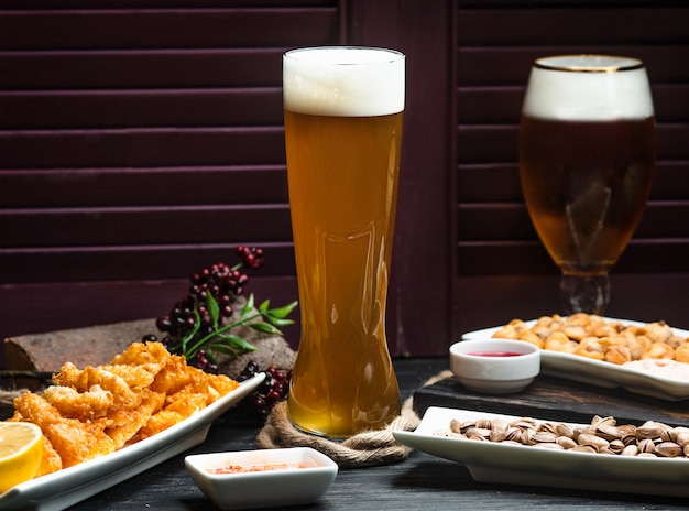 Beer mug on the table