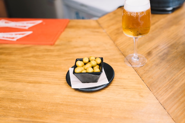 Beer and olives