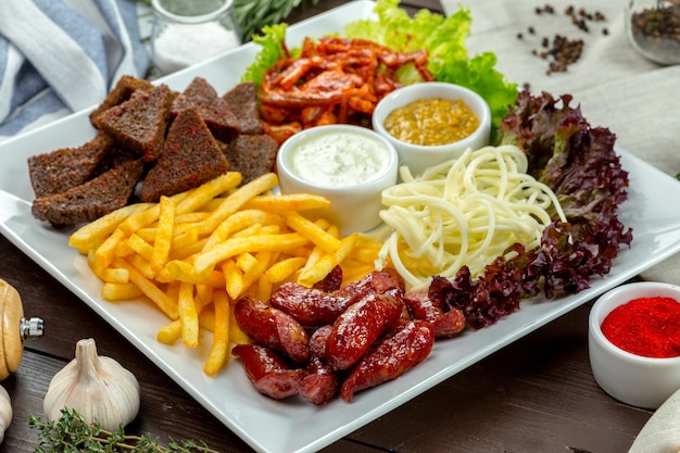 Beer snacks served in the restaurant