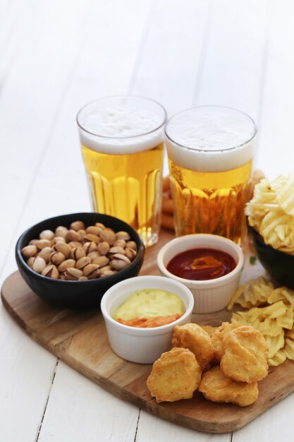 Beer and snacks