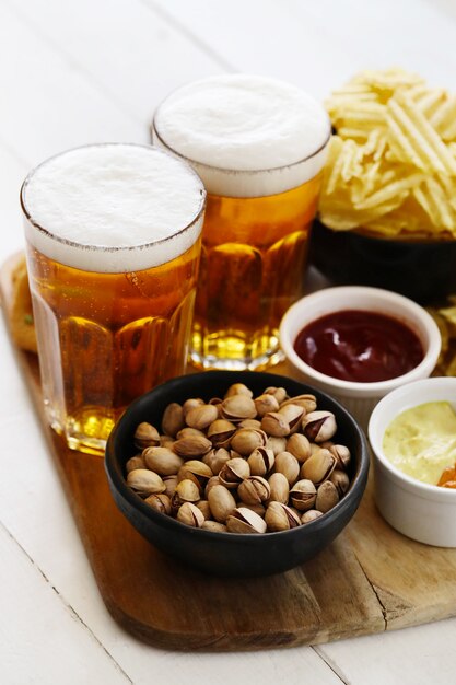 Beer and snacks