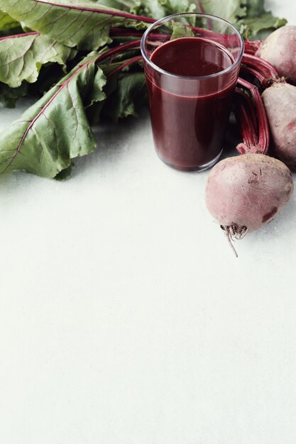 Beetroot juice on white