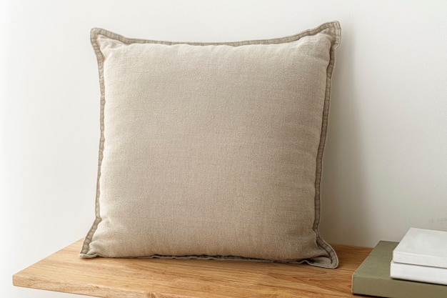 Beige cushion home decor, on a bench