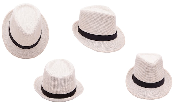 Beige hat on white background isolated. summer fashion accessory