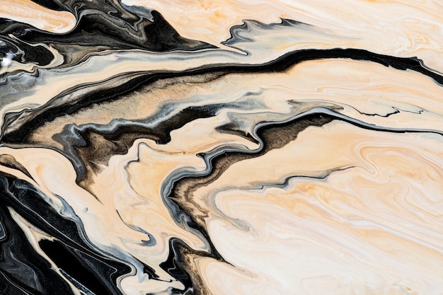 베이지 색 액체 대리석 배경 추상 흐르는 질감 실험 예술