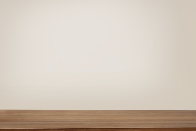 Free photo beige product background with brown wooden border