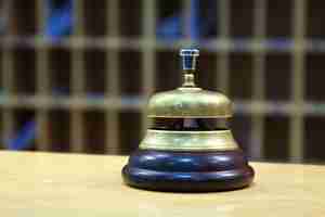 Free photo bell on  reception desk