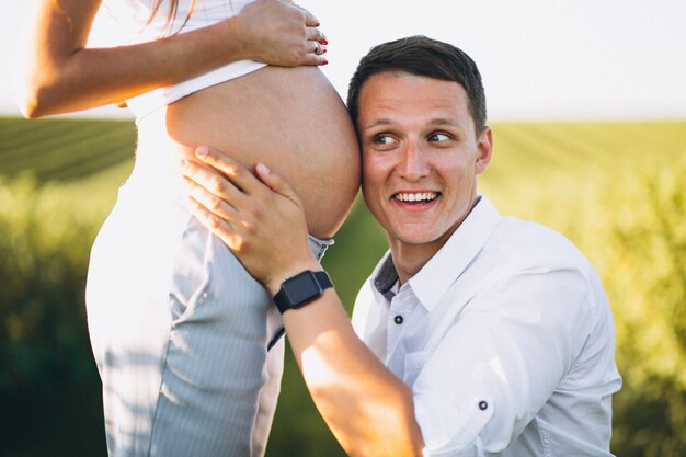 Belly of pregnant woman