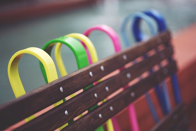 Bench with back rests colors