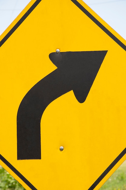 Free photo bend to right arrow line sign