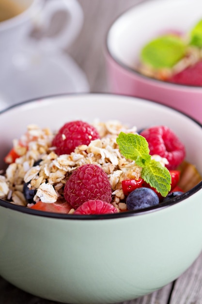 Berries with crumble topping